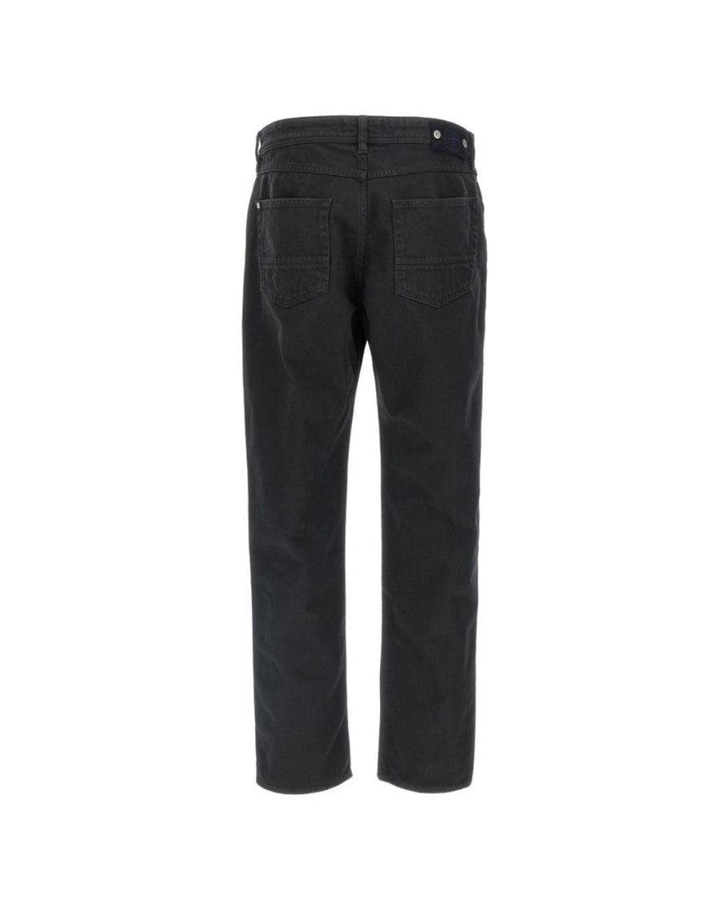 Stone Island Black Straight Mid Rise Jeans for men