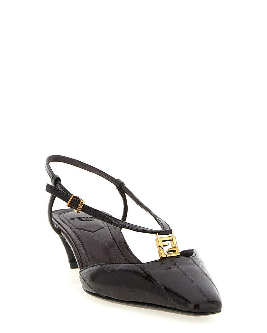 Fendi Black Ffold' Slingback
