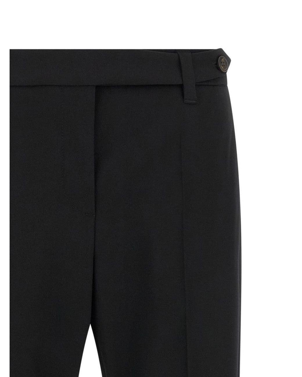 Brunello Cucinelli Black Virgin Wool Dress Pants