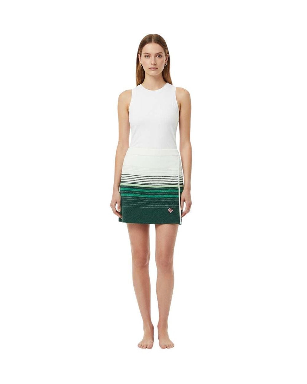 Casablanca Green Stripes Mini Skirt