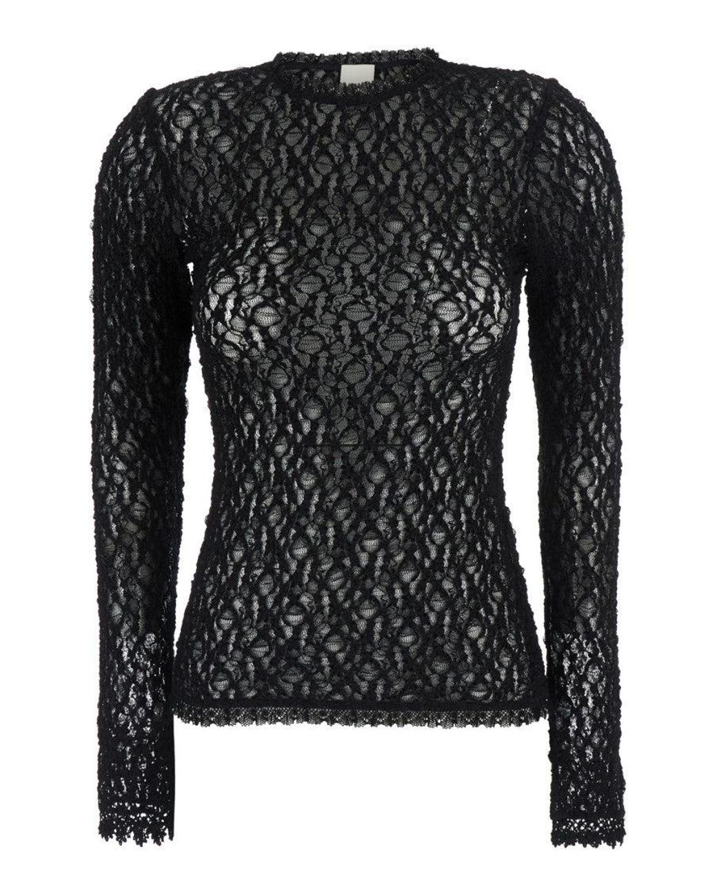 Isabel Marant Black Long-Sleeved Top Brany-Gb Tech Fabric Tops