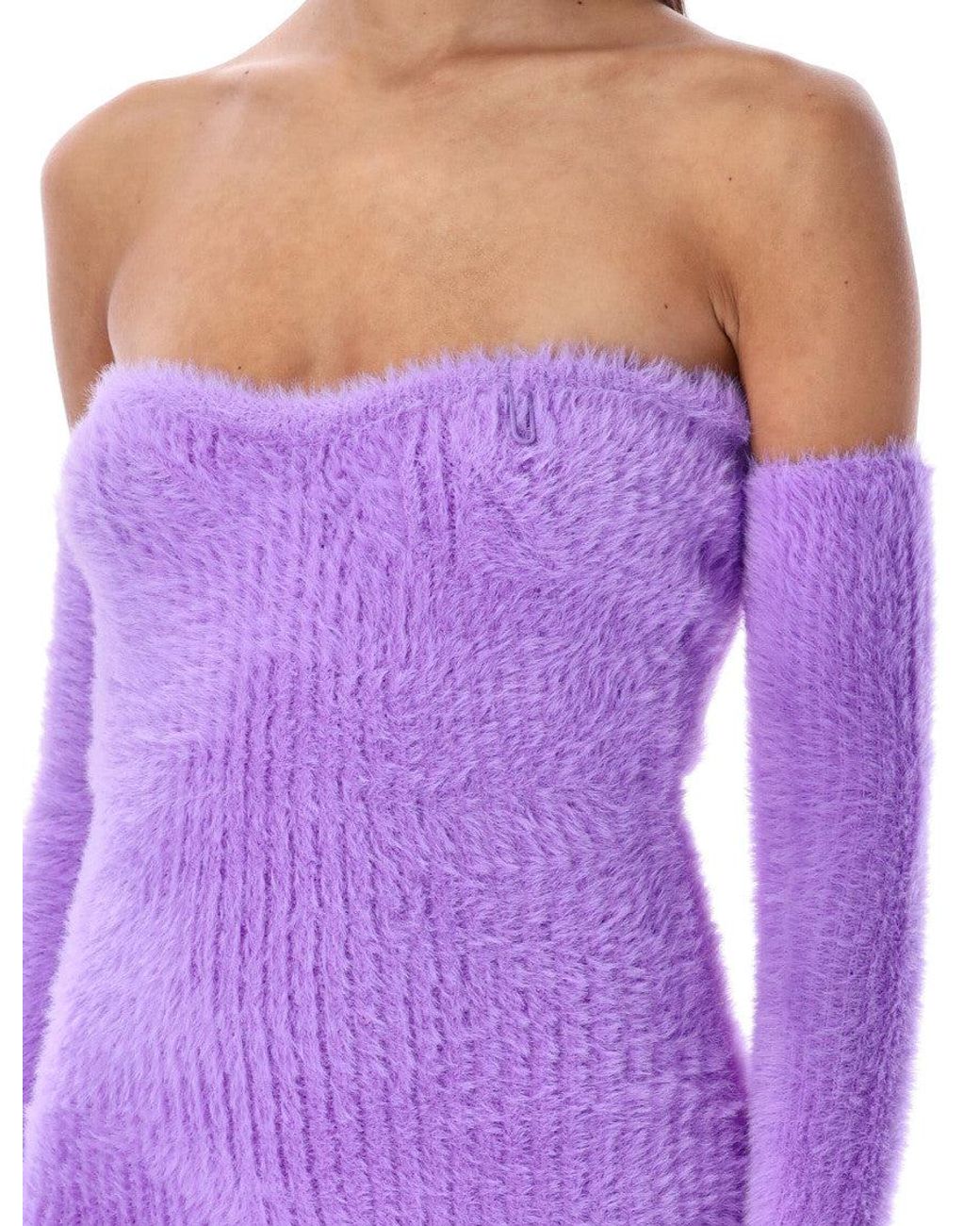 Off-White c/o Virgil Abloh Purple Strapless Mini Dress