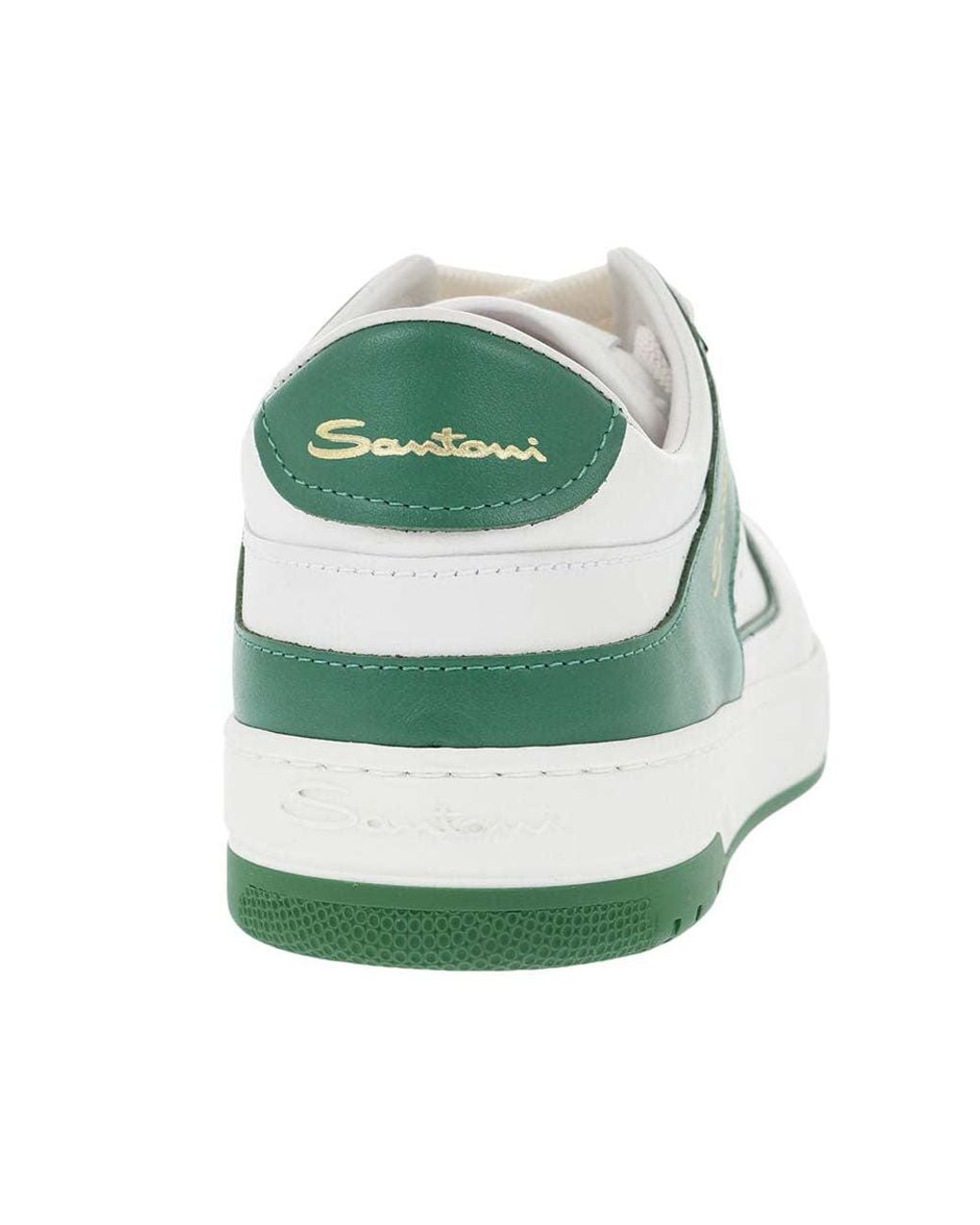 Santoni White Leather Sneakers for men