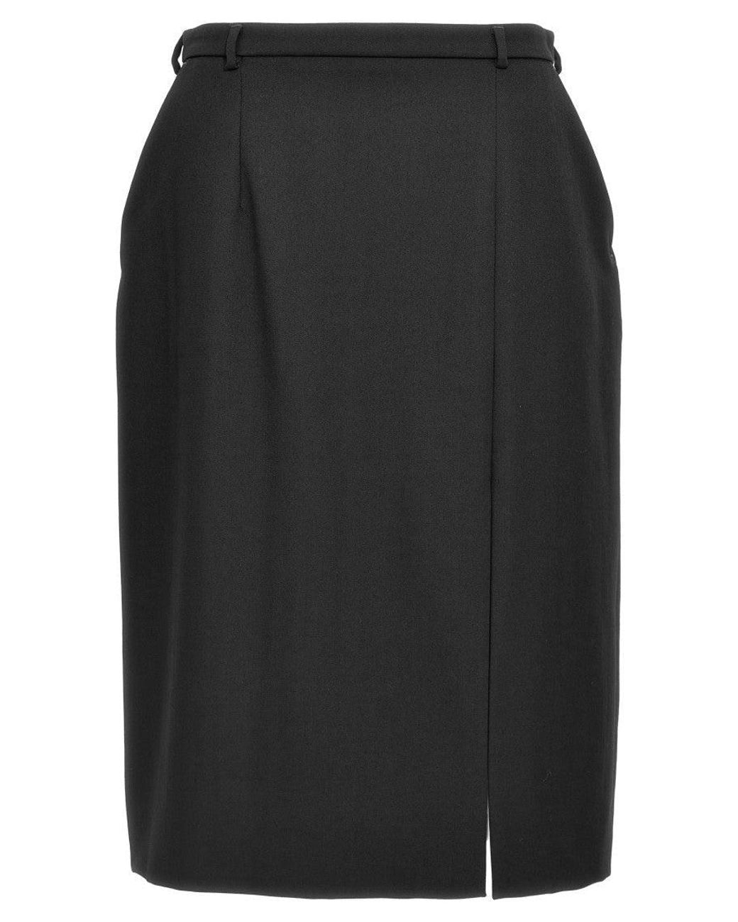 Dolce & Gabbana Black Dolce & Gabbana Wool Slit Skirt