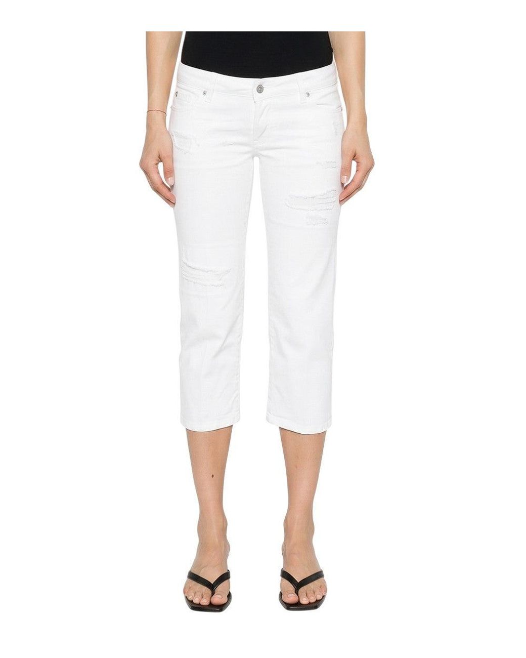 DSquared² White Straight Mid Rise Jeans