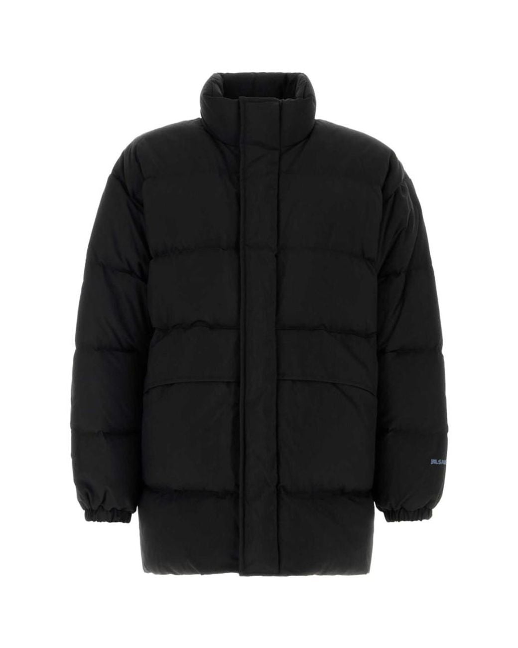 Jil Sander Black Mock Collar Down Jacket for men
