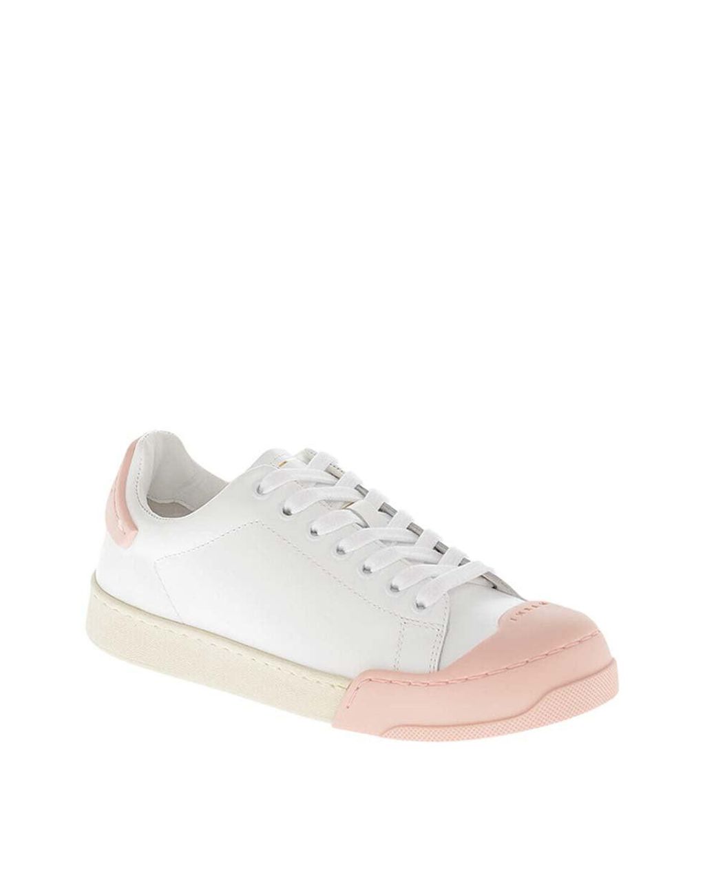 Marni White Low Leather Sneakers