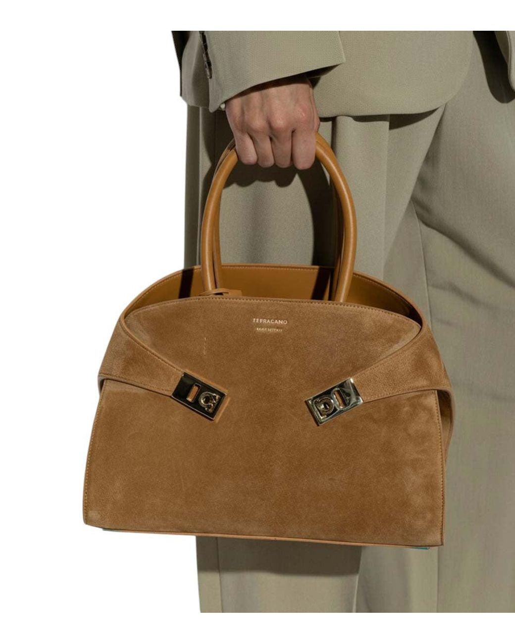 Ferragamo Brown Hug Small Satchel