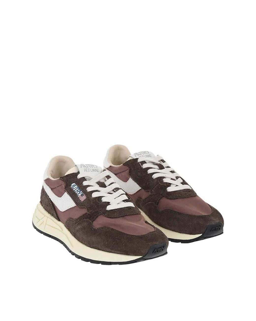 Autry Brown Low Suede Logo Sneakers