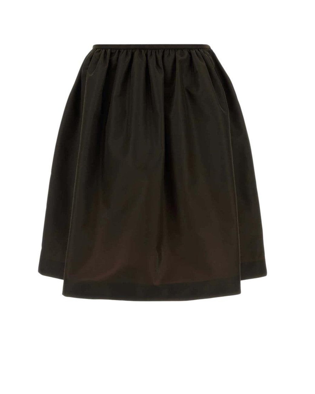Miu Miu Black Solid Calf Length Skirt