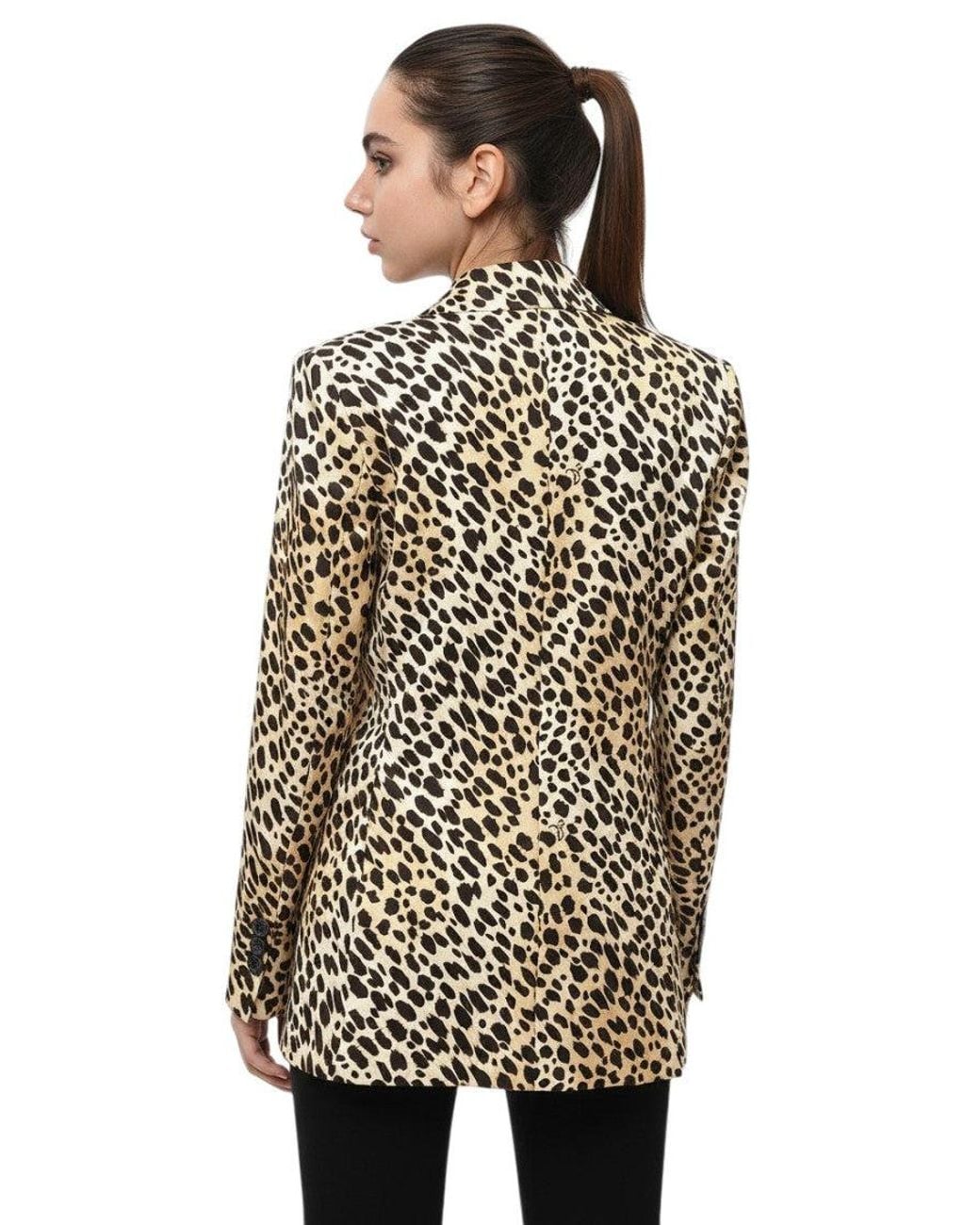 DSquared² Metallic Animal Print Notched Lapel Blazer