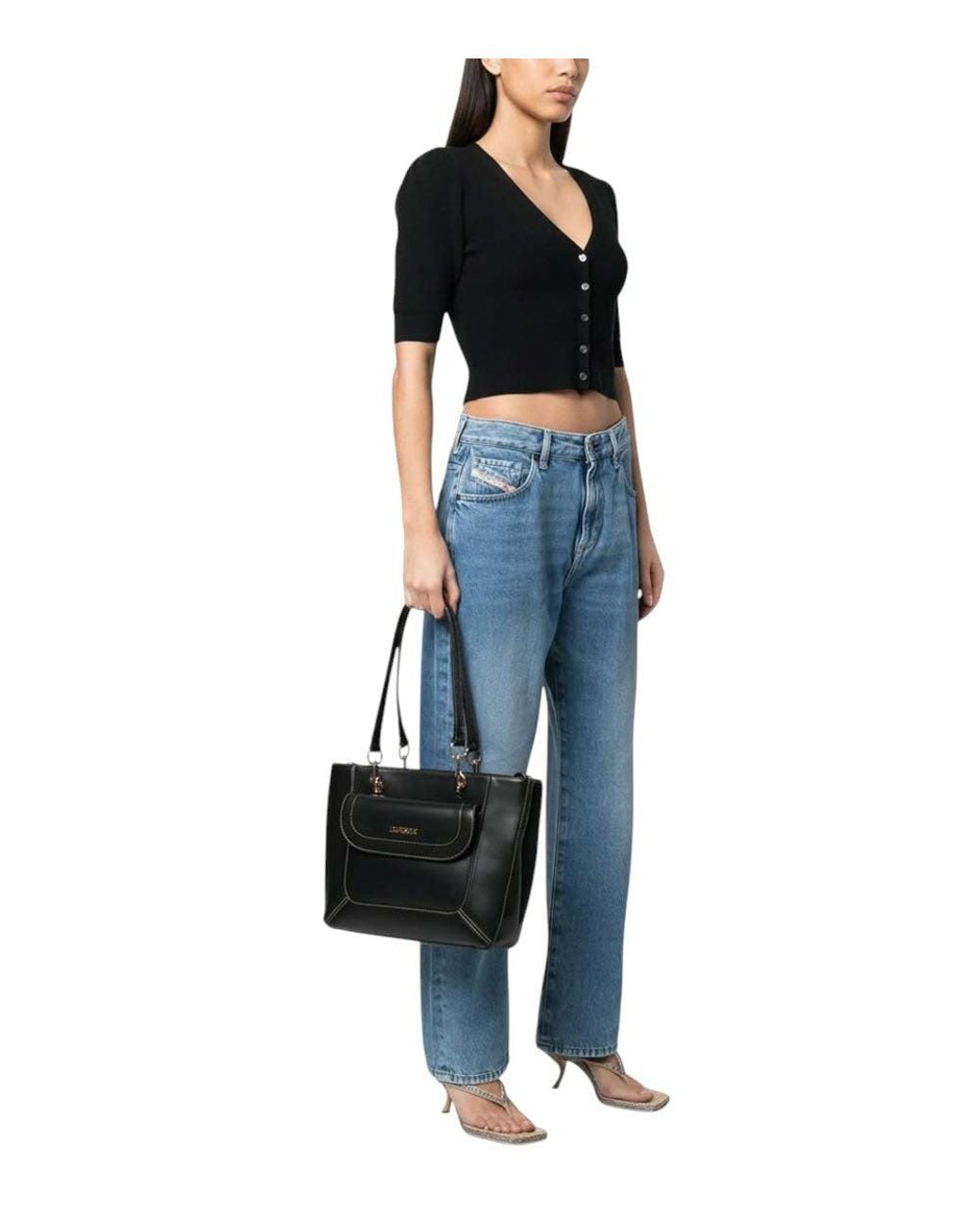 Love Moschino Black Logo Medium Tote