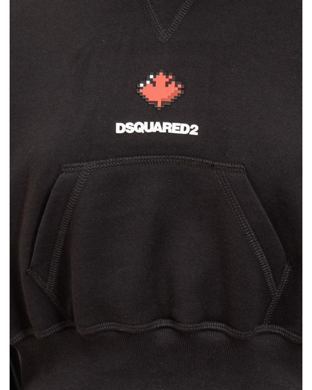 DSquared² Black Logo Hood Sweatshirt for men