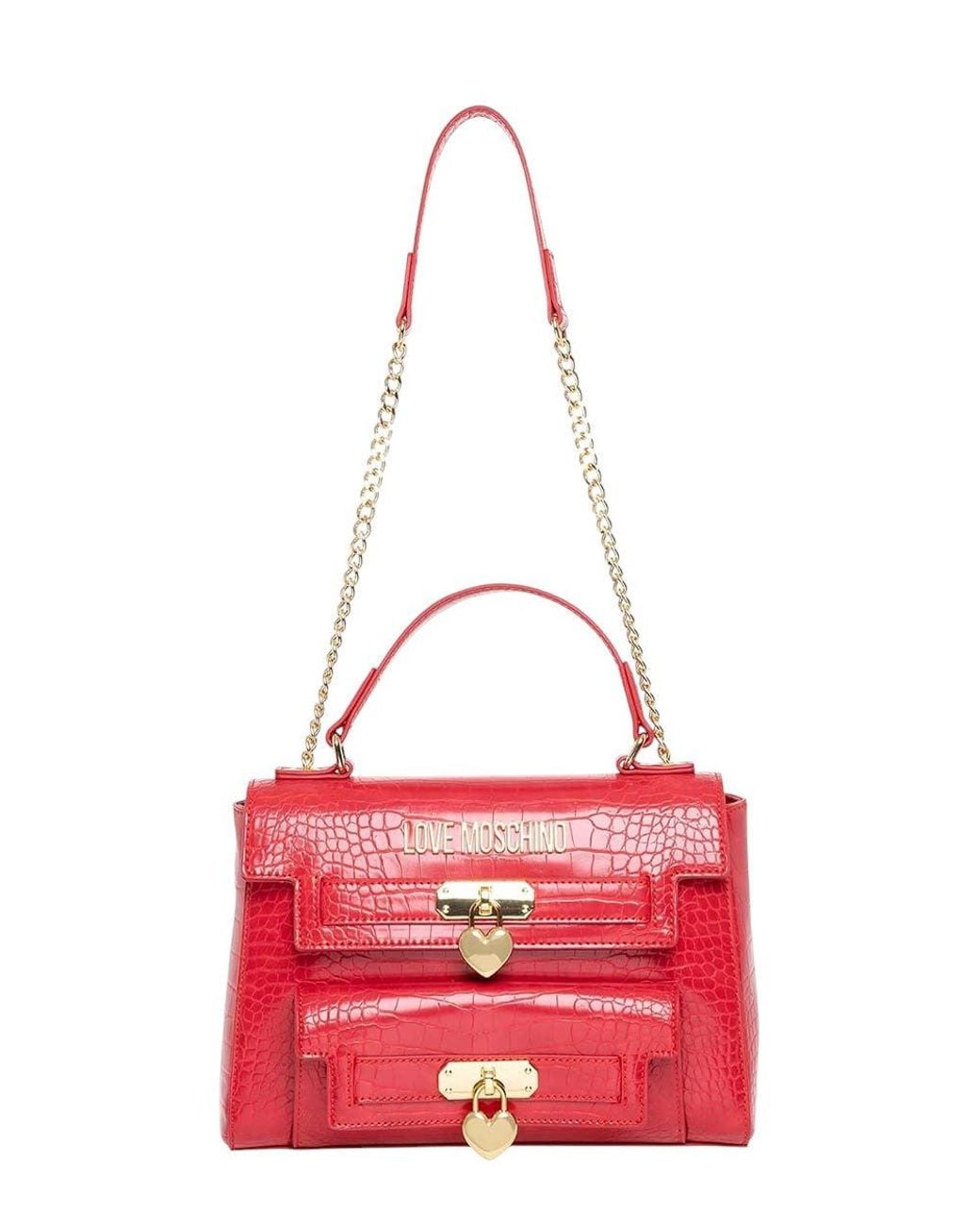 Love Moschino Red Logo Small Satchel