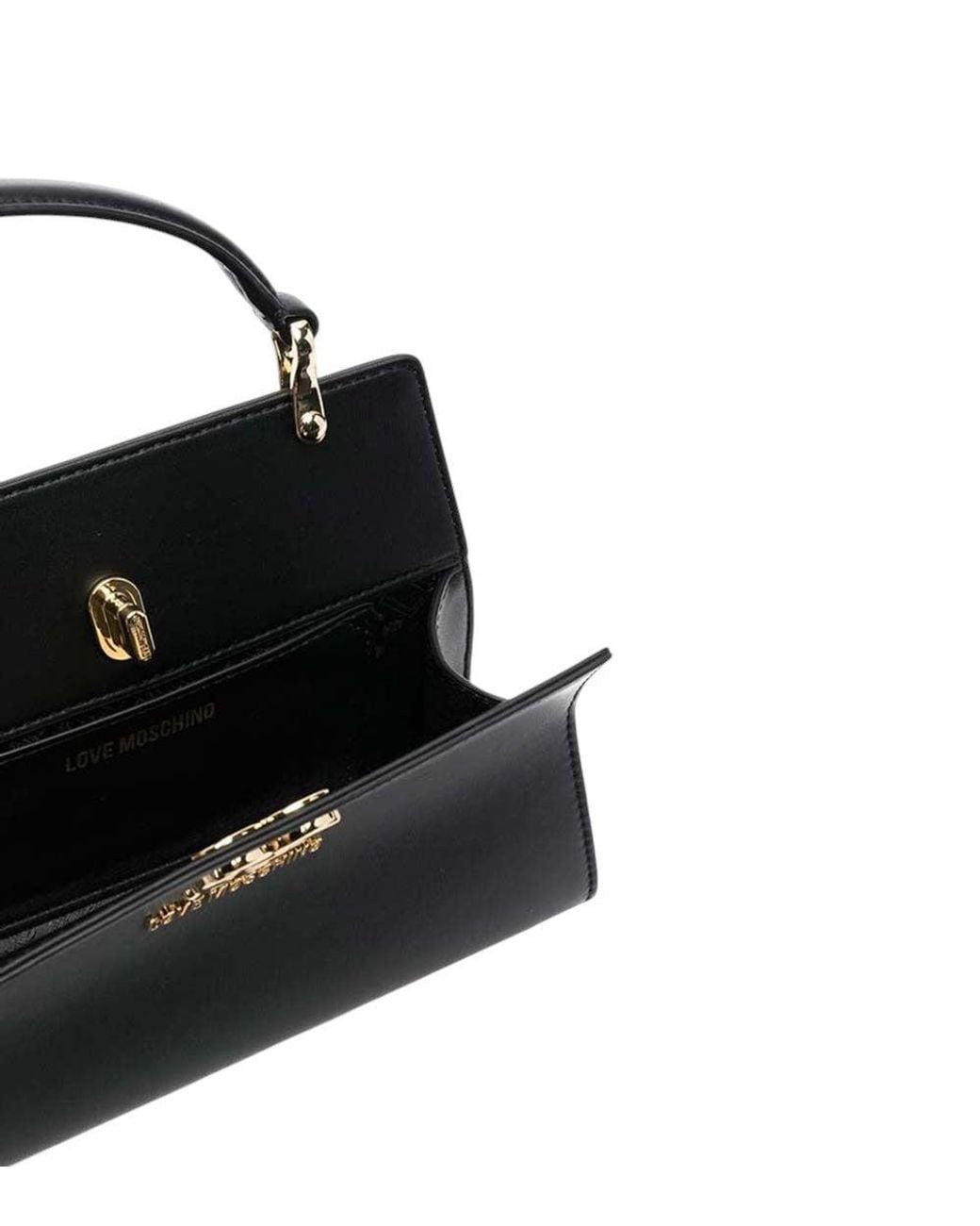 Love Moschino Black Logo Plaque Mini Satchel