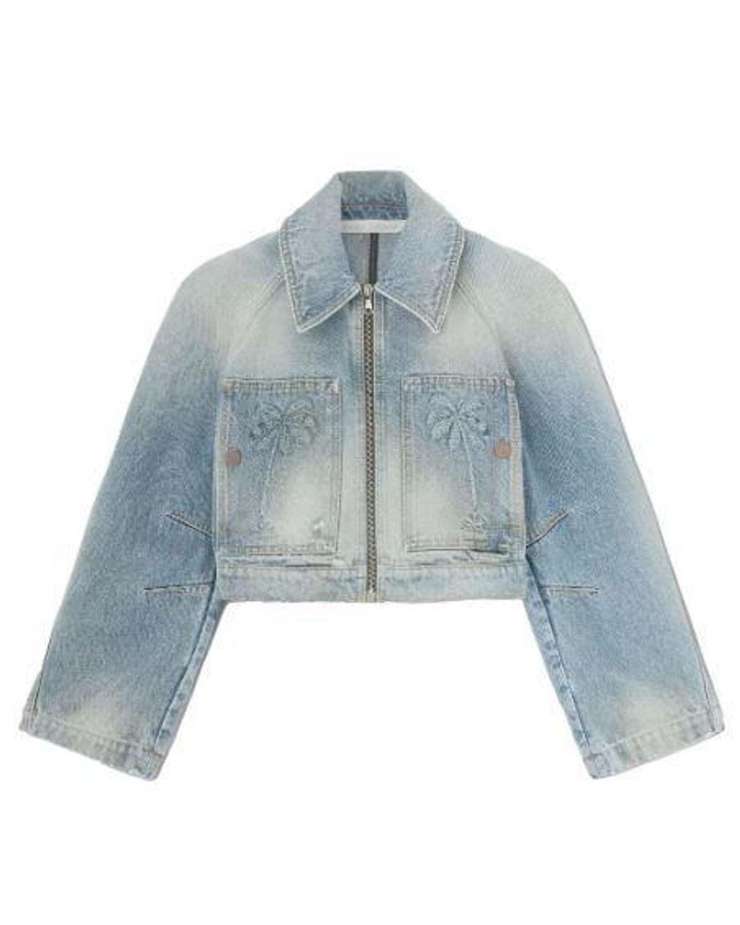 Palm Angels Blue Light Light Paris Denim Jacket