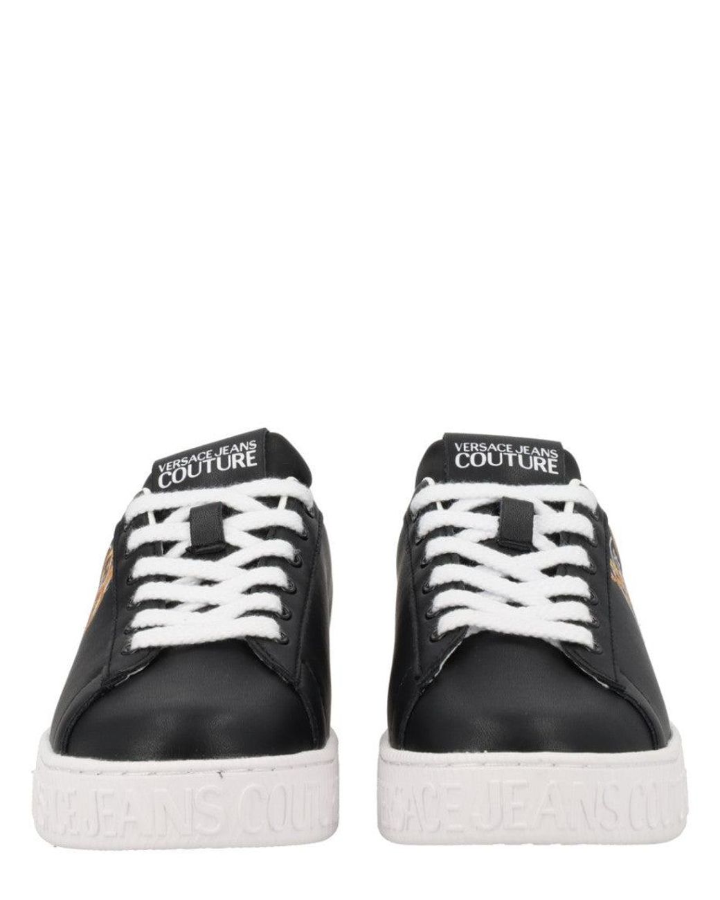 Versace Jeans Couture Black Graphic Wave Sneakers