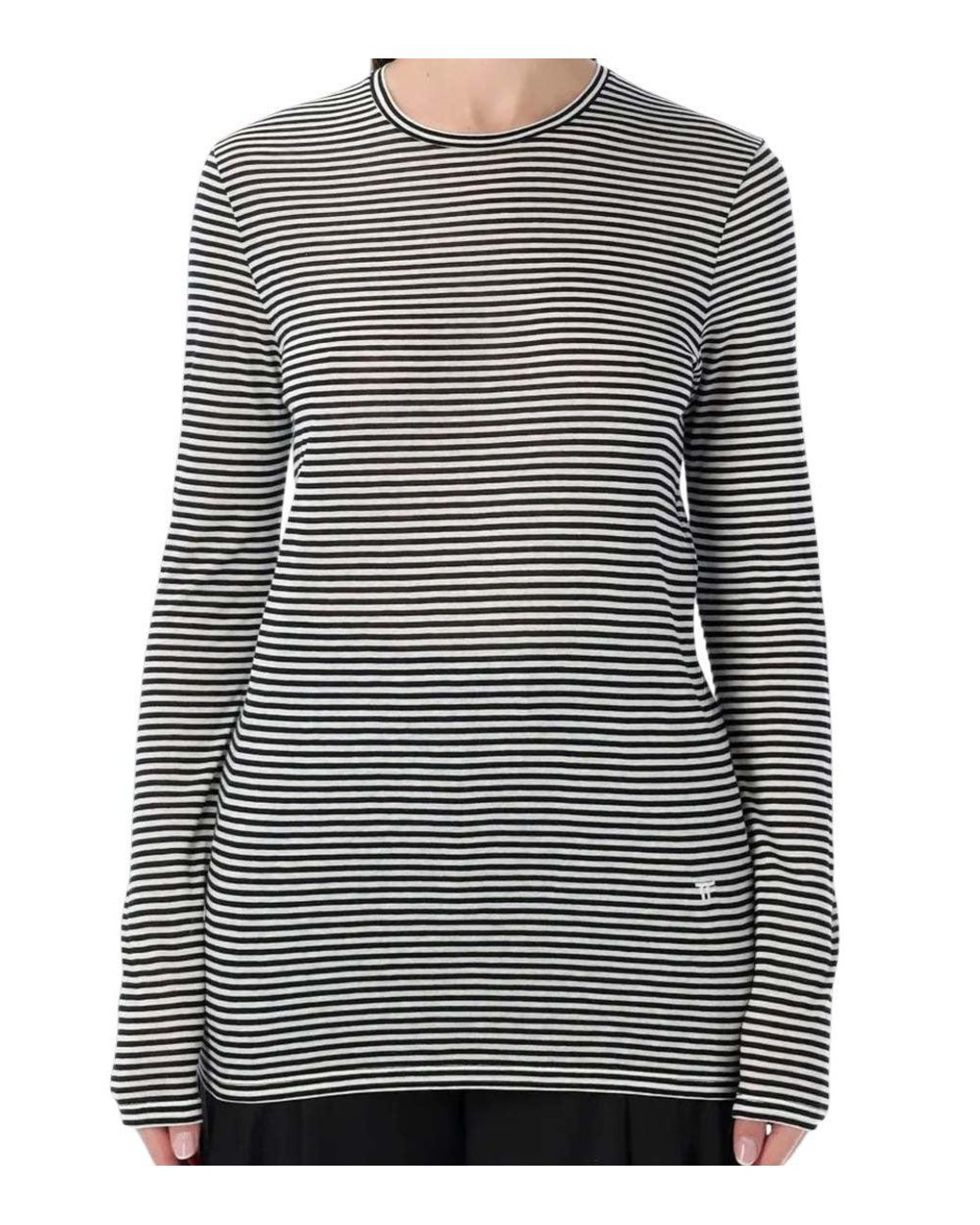 Tom Ford Blue Crew Neck Stripes T-Shirt