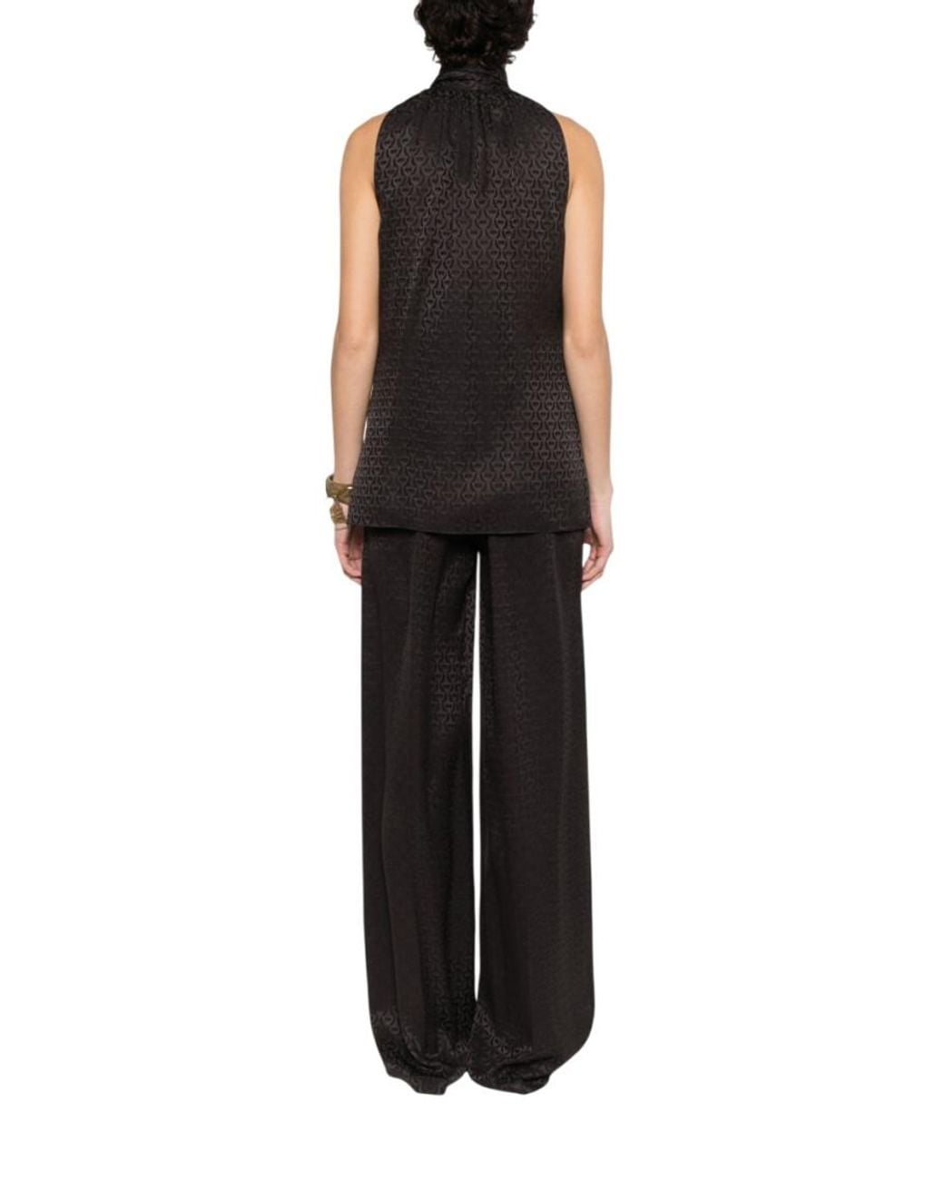 Gucci Black Logo Halter Neck Top