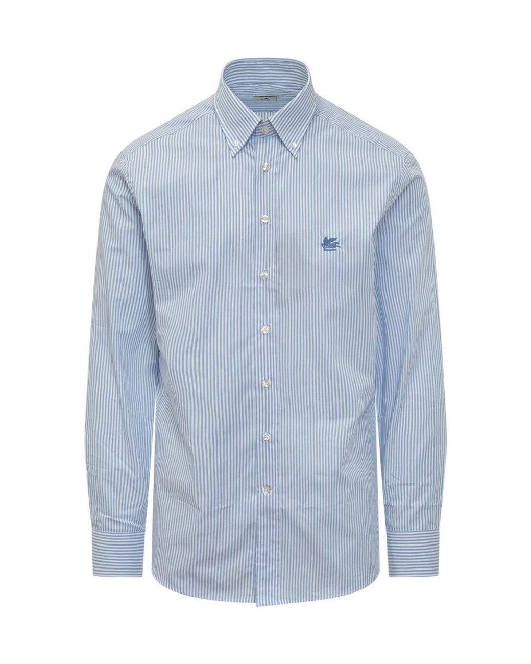 Etro Blue Slim Stripes Shirt for men