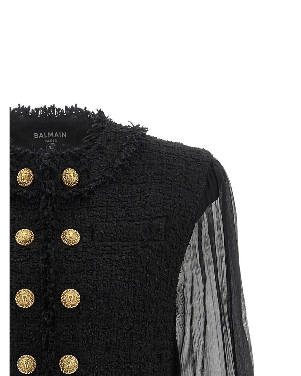Balmain Black Notched Lapel Blazer