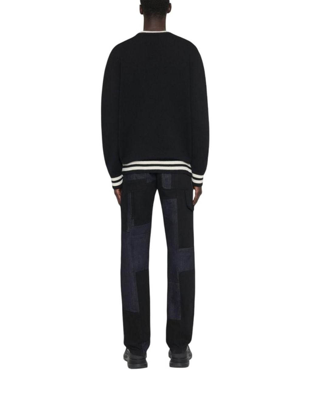 McQueen Black Crew Neck Sweater for men