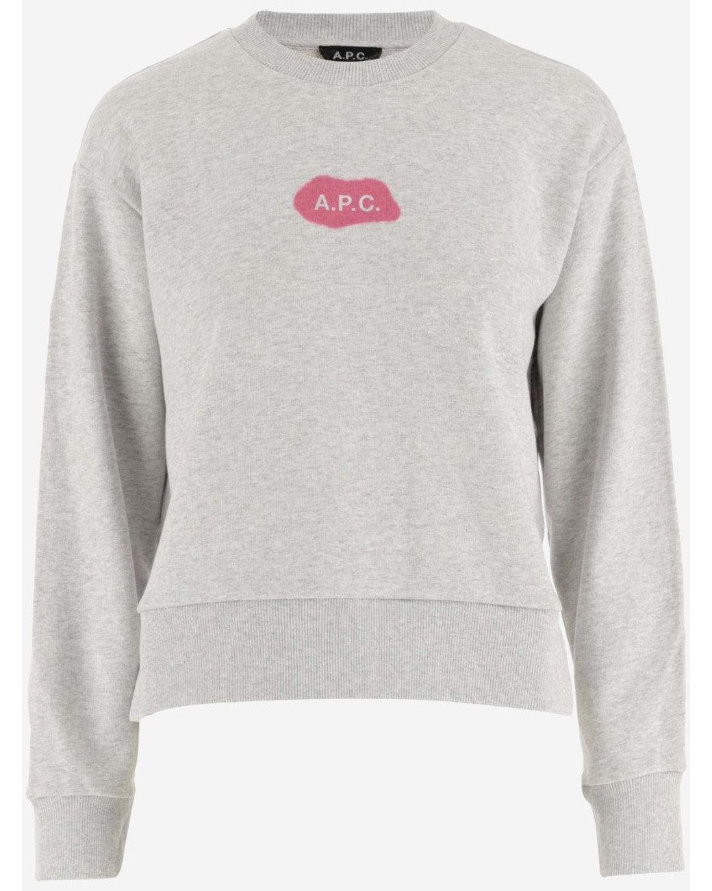 A.P.C. Gray Dark Crew Neck Logo T-Shirt