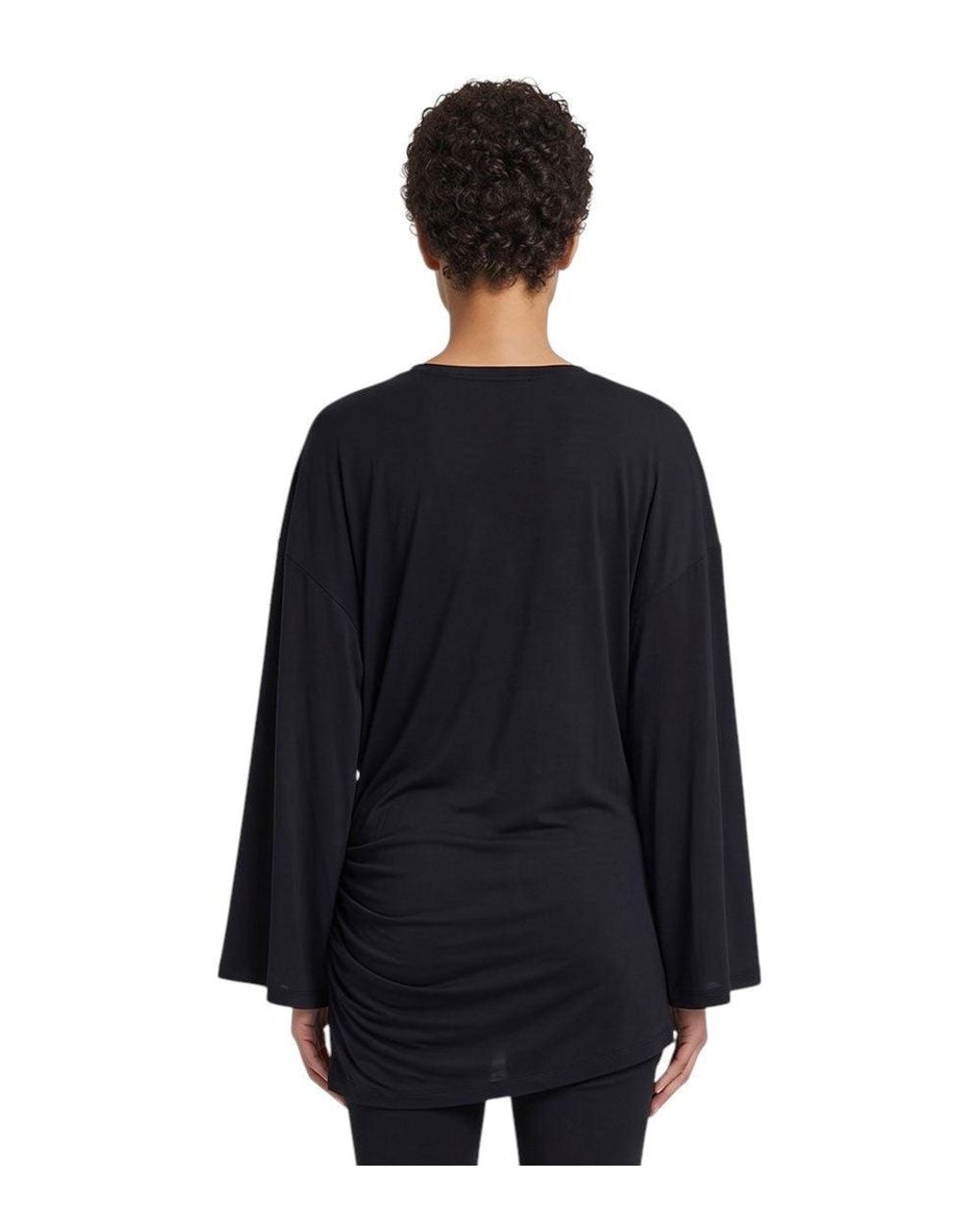 The Attico Black Crew Neck Mini Dress
