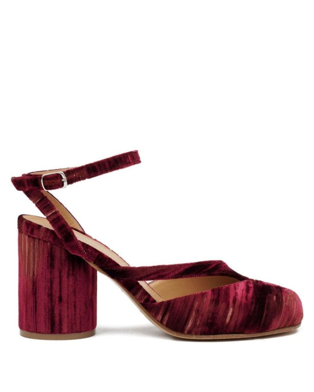 Maison Margiela Red Ankle Strap Pumps