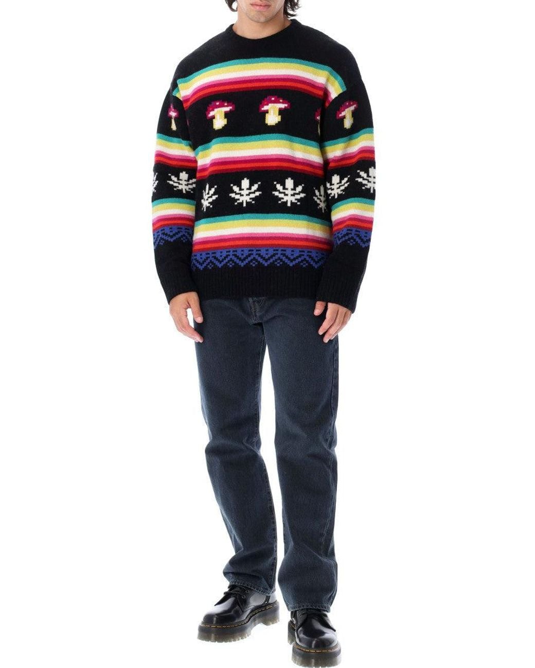 MSGM Blue Crew Neck Sweater for men