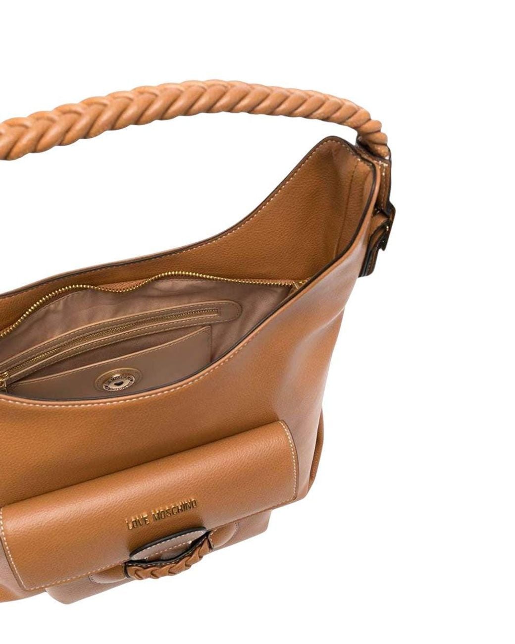 Love Moschino Brown Logo Medium Shoulder Bag