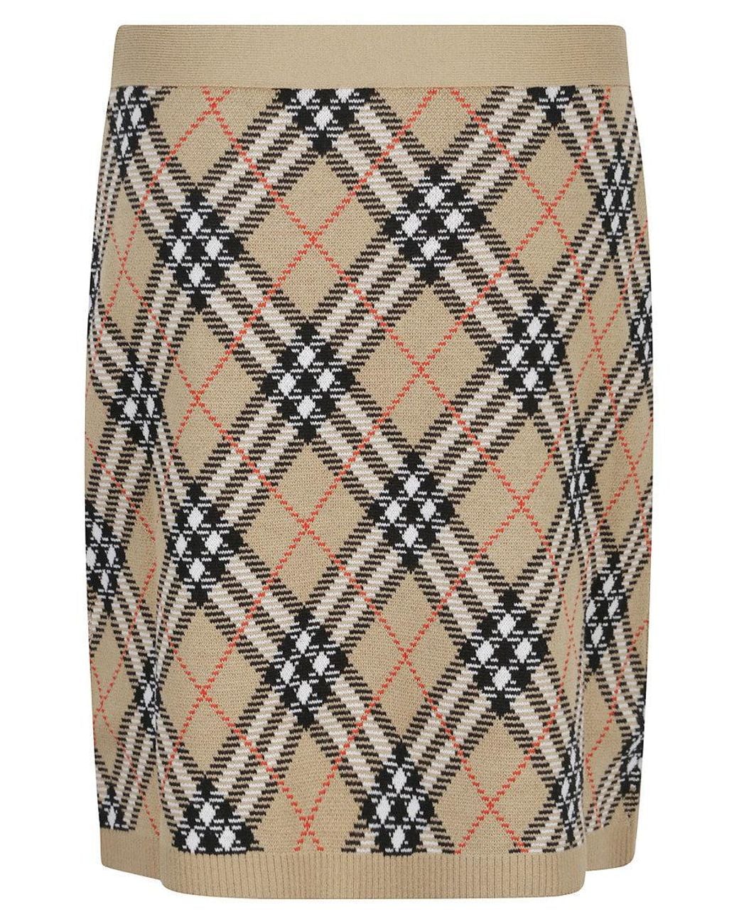 Burberry Brown Checked Mini Skirt
