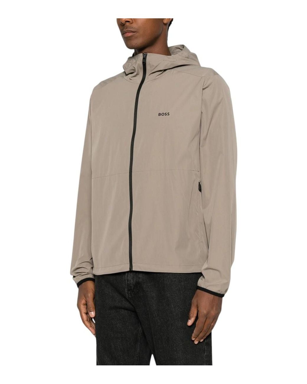 Boss Brown Logo Hood Jacket for men