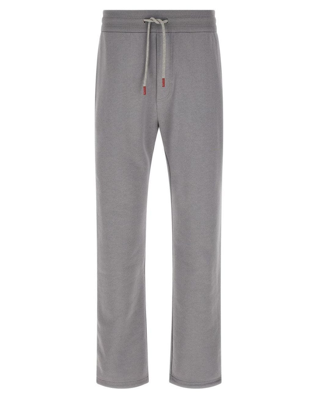Kiton Gray Cotton Color Block Track Suit for men