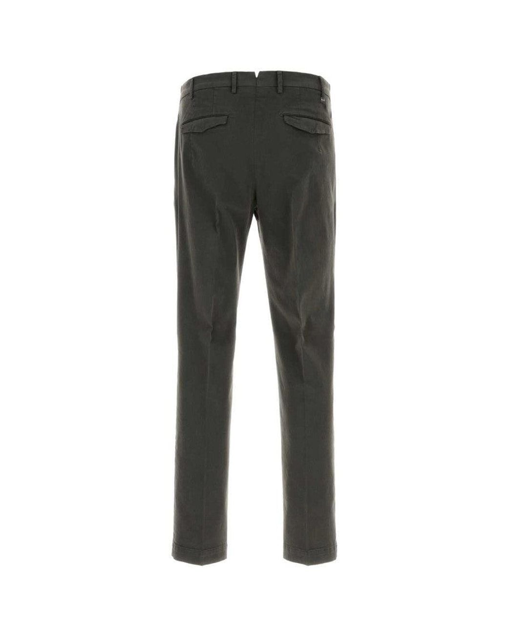 PT Torino Black Dark Slim Trousers for men