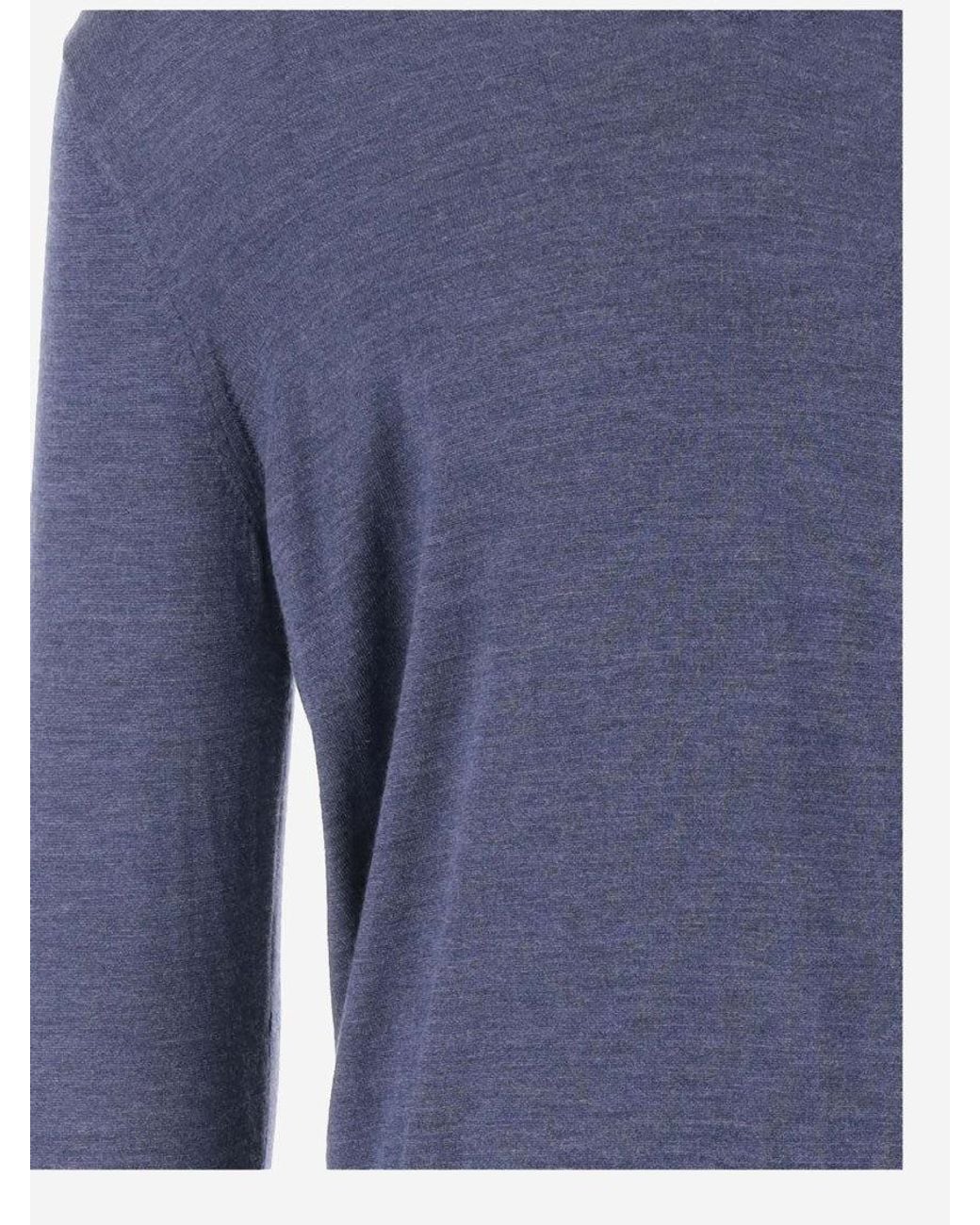 Malo Blue V-Neck Solid Sweater for men