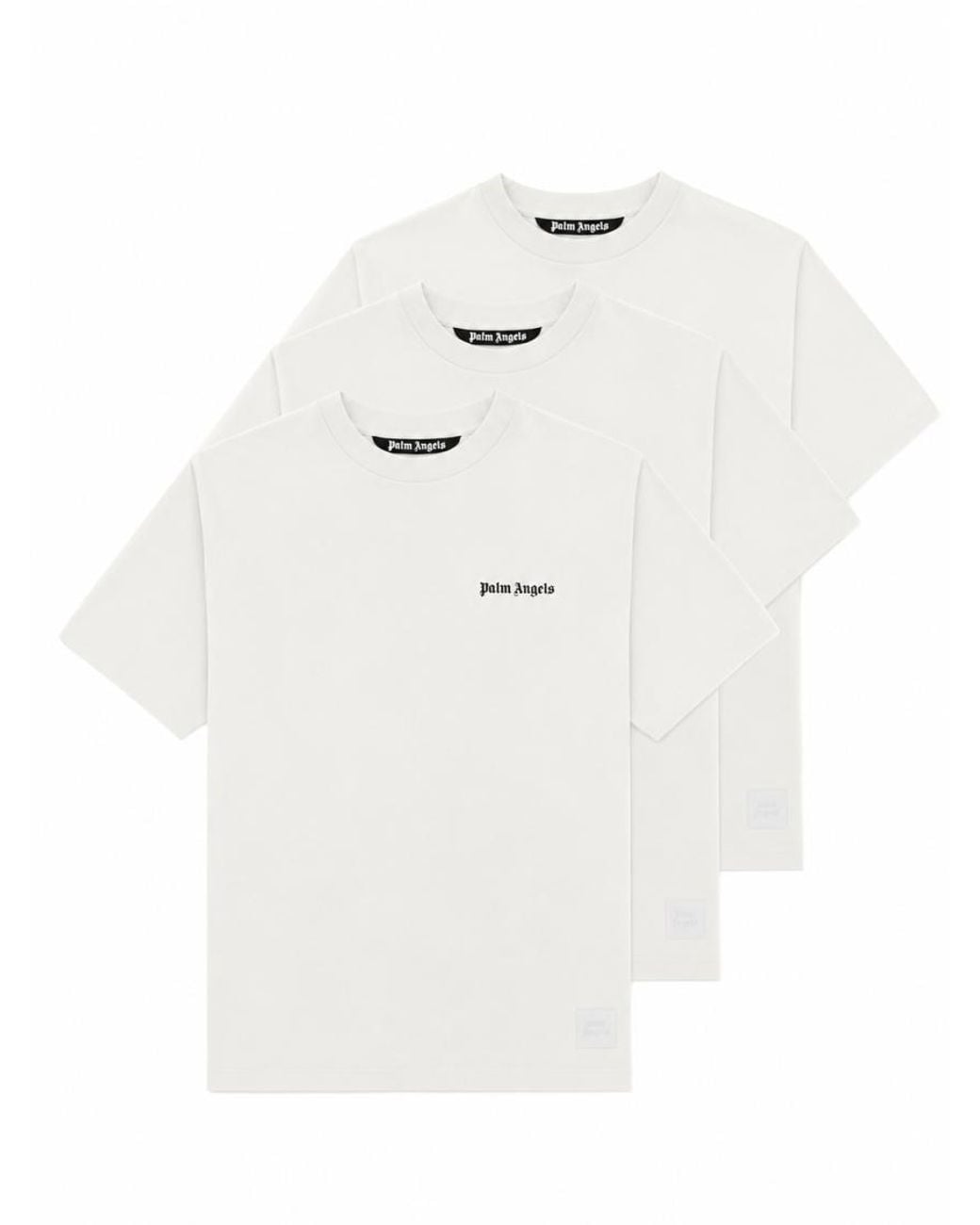 Palm Angels White Pack Of 3 Logo T-Shirts for men