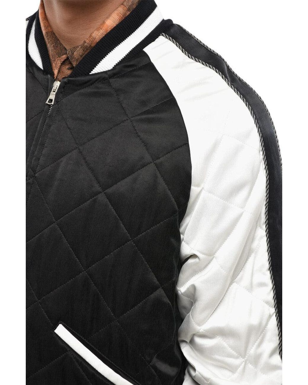 Palm Angels Black Band Collar Bomber Jacket for men