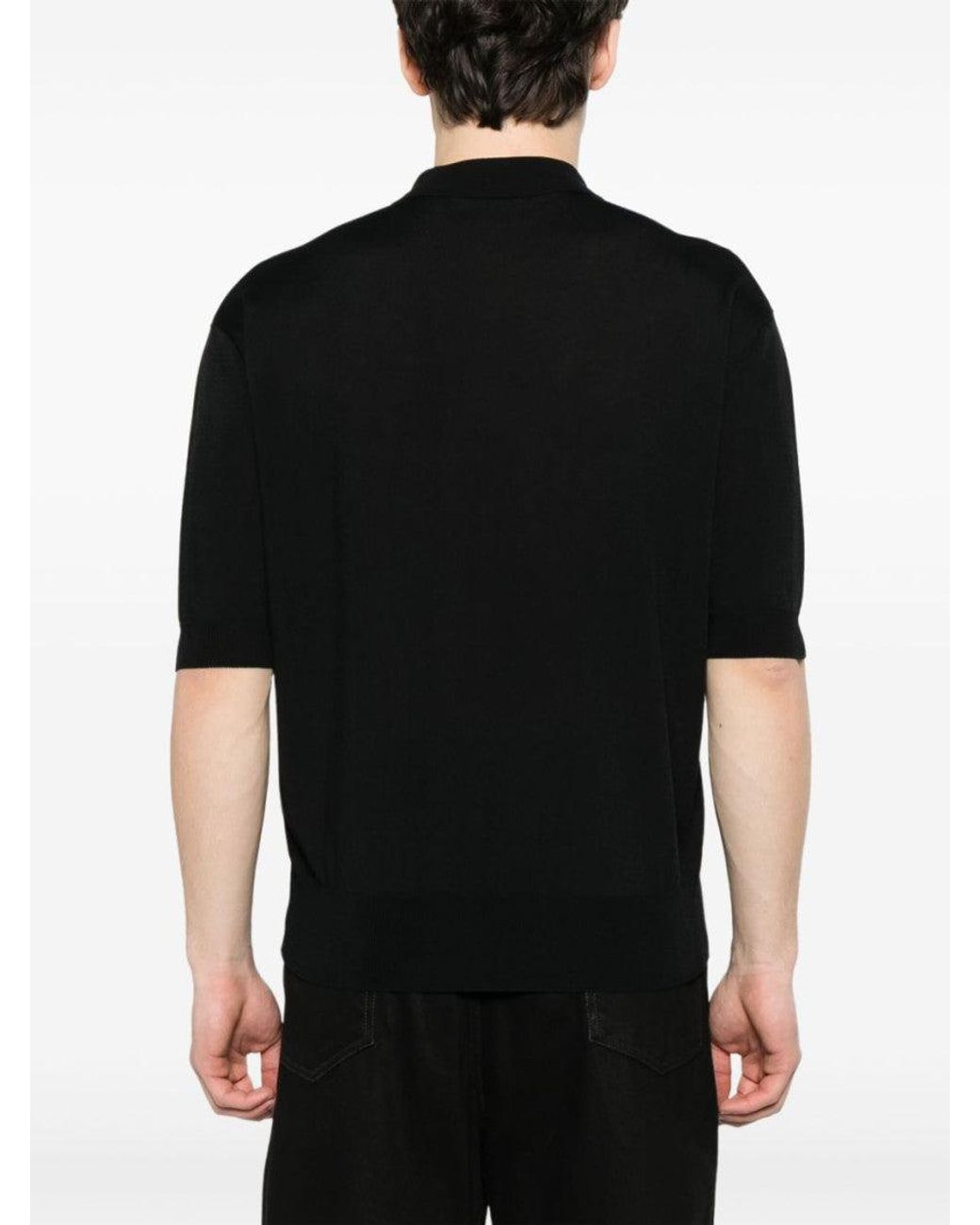 Lardini Black Cotton Blended Polo for men