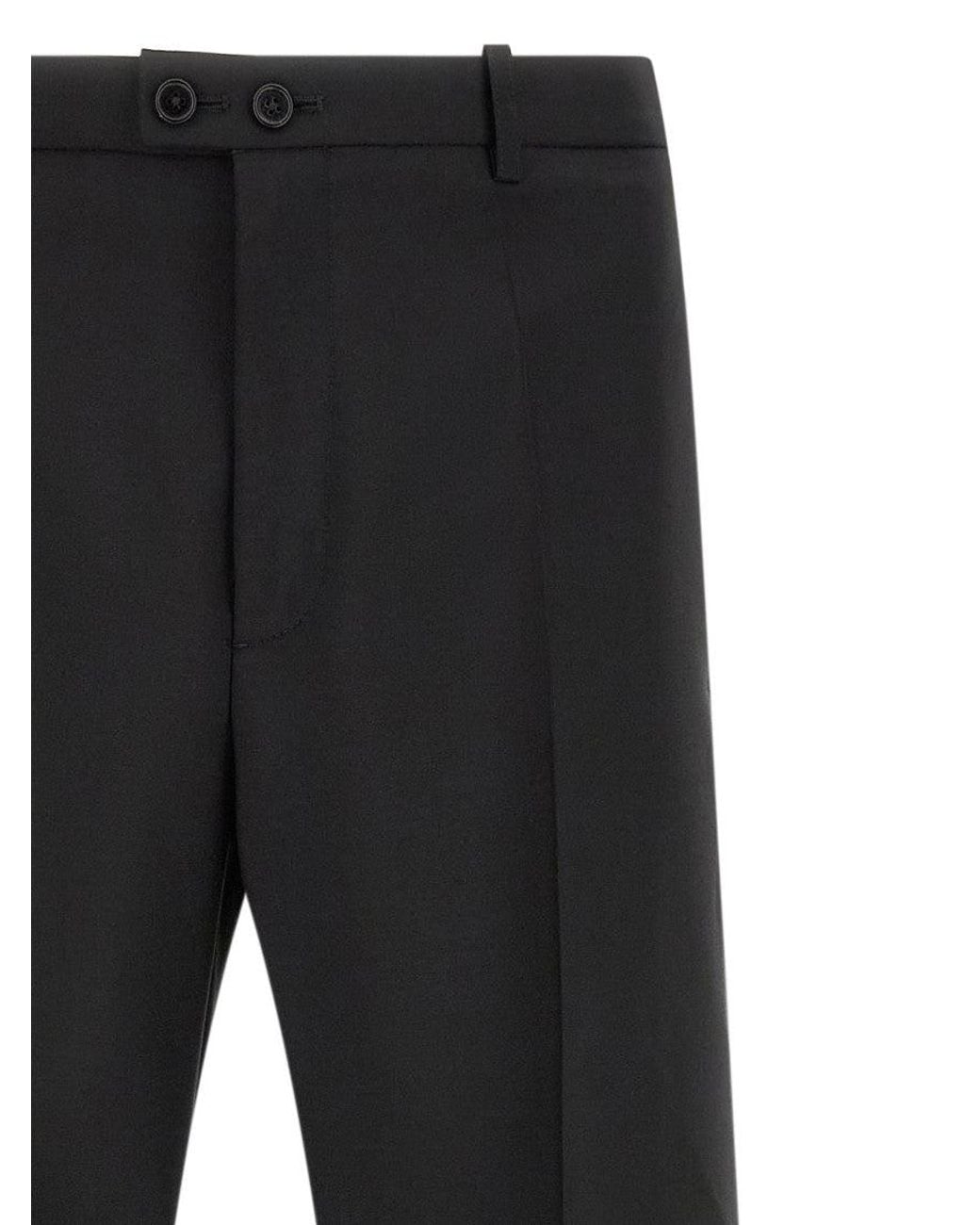 Jil Sander Black Straight Flat Front Pants for men