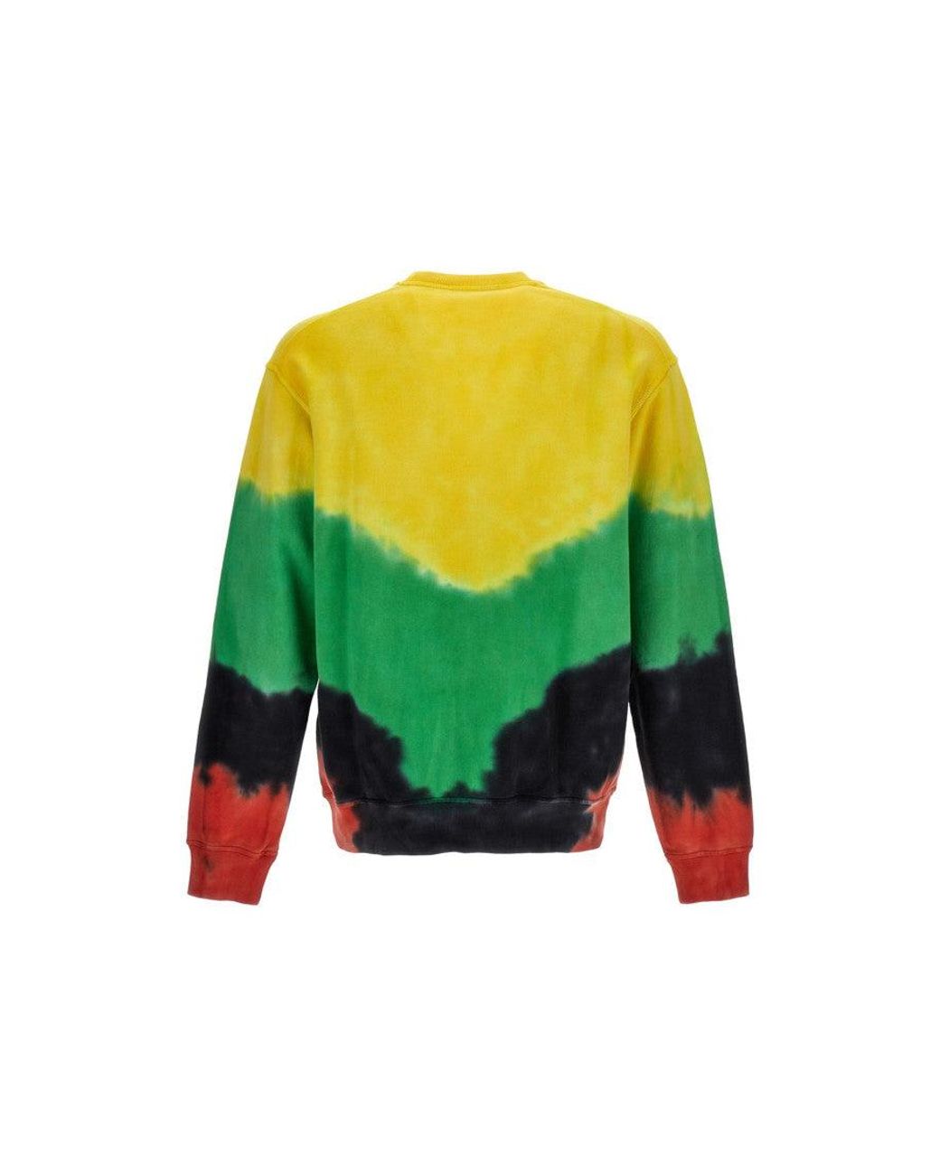 DSquared² Green Tie-Dye Crew Neck Sweatshirt for men