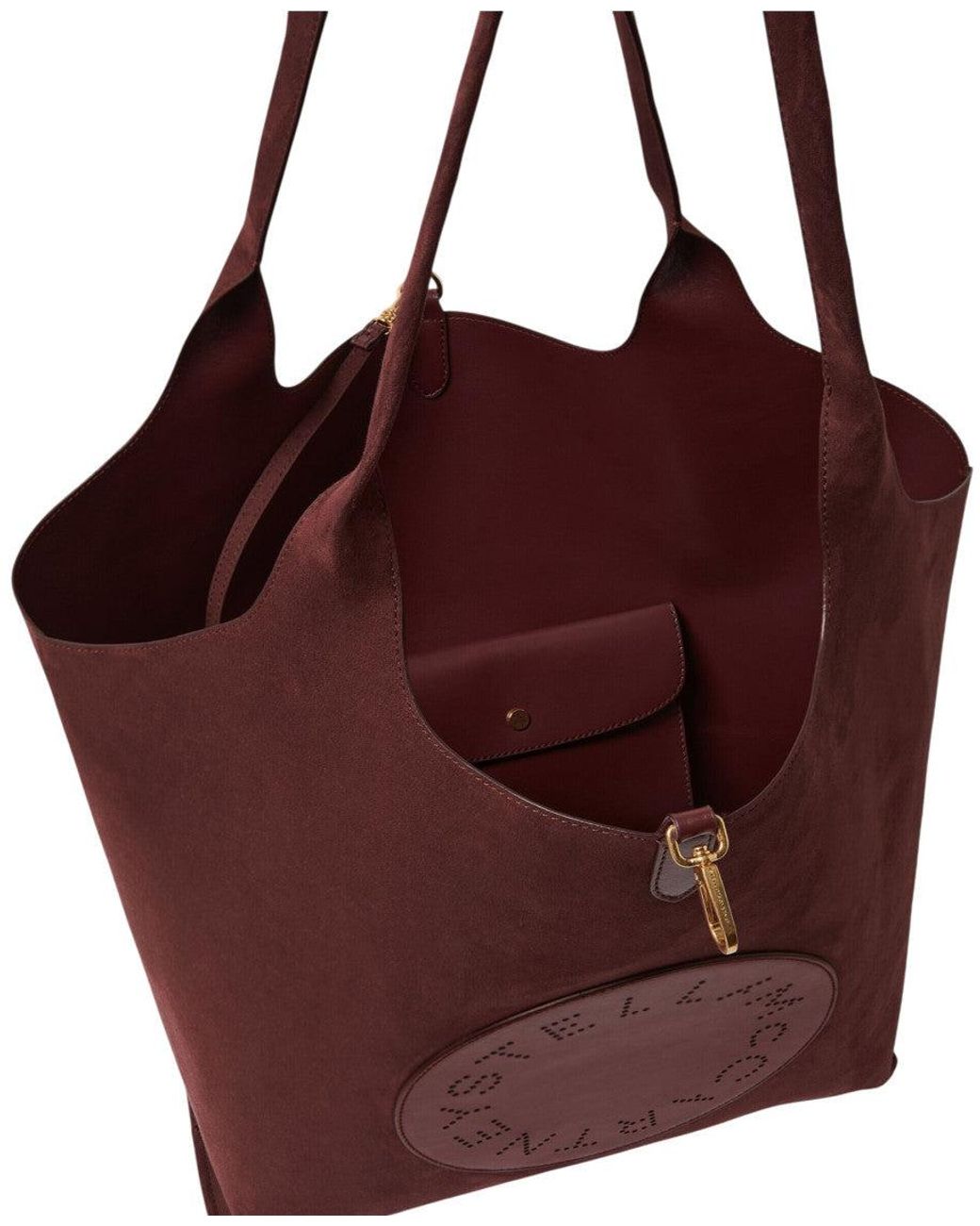 Stella McCartney Purple Burgundy Logo Reversible Large Tote