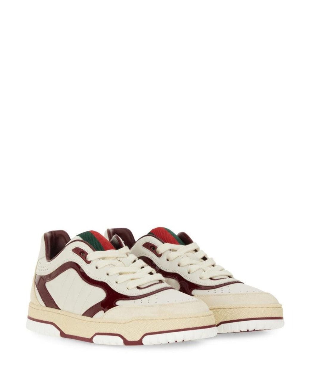 Gucci Natural Leather Re-Web Sneakers
