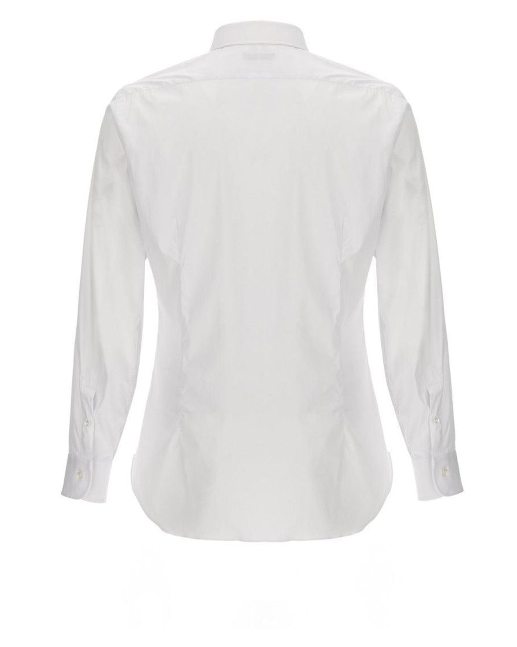 Barba Napoli White Cotton Shirt for men