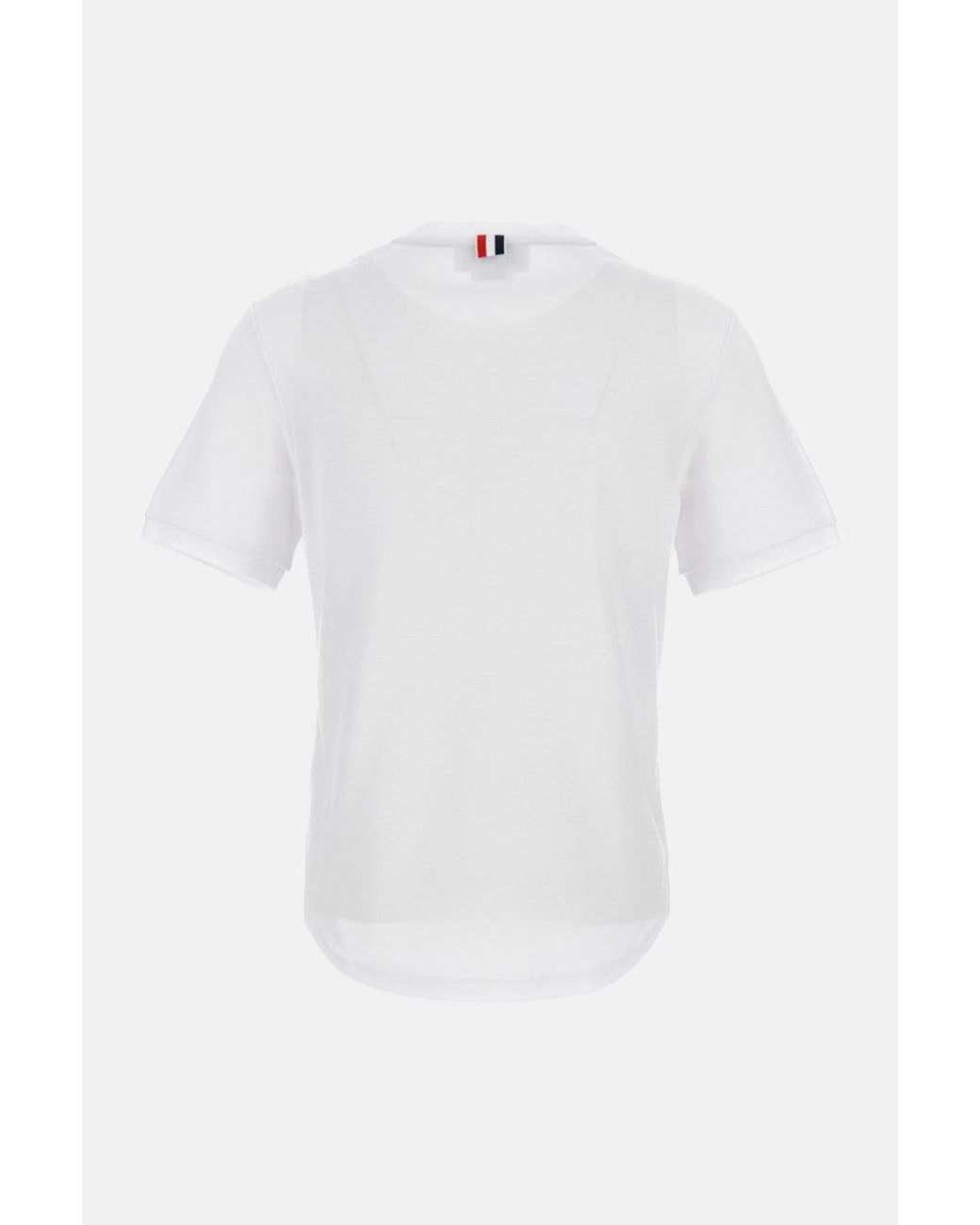 Thom Browne White Cotton Milano Pocket Tee