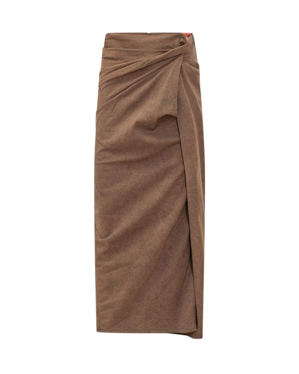 DIESEL Brown Calf Length Skirt