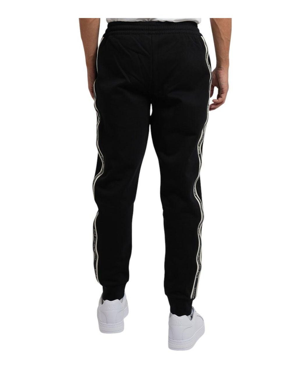 EA7 Black Elasticated Joggers for men