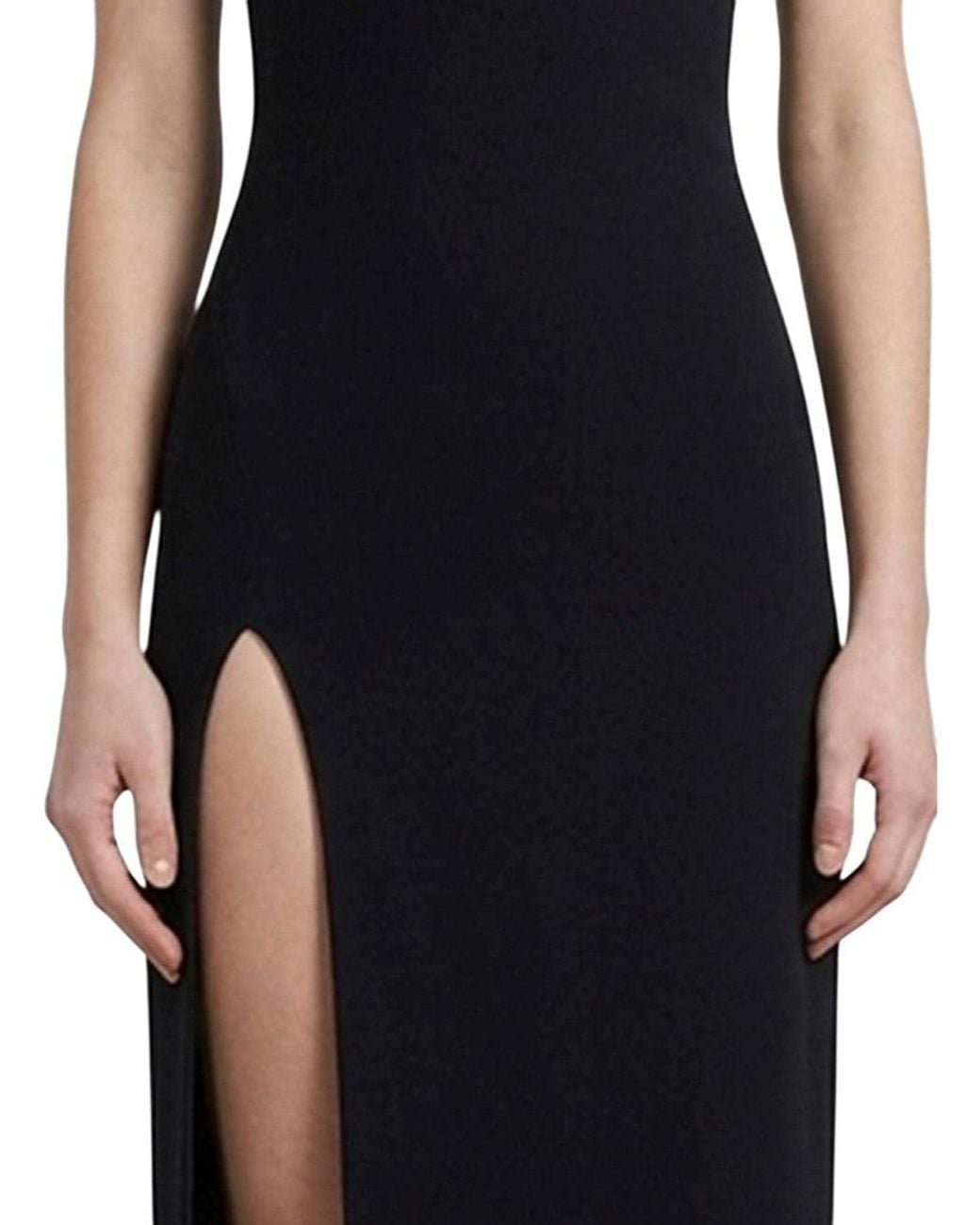 David Koma Blue Solid V Neck Maxi Dress