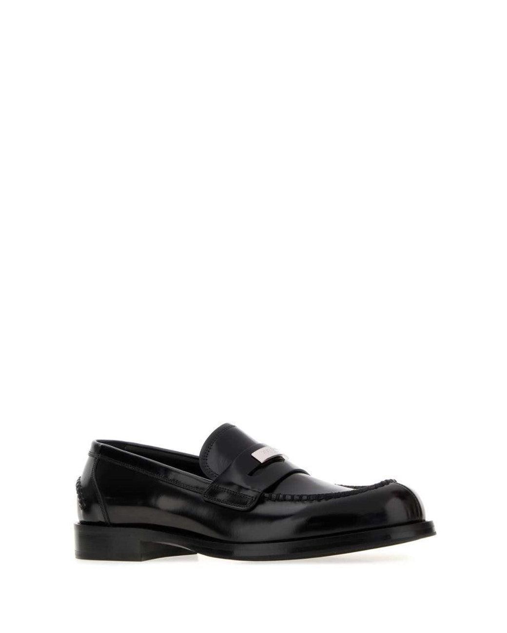 Dolce & Gabbana Black Leather Loafers for men