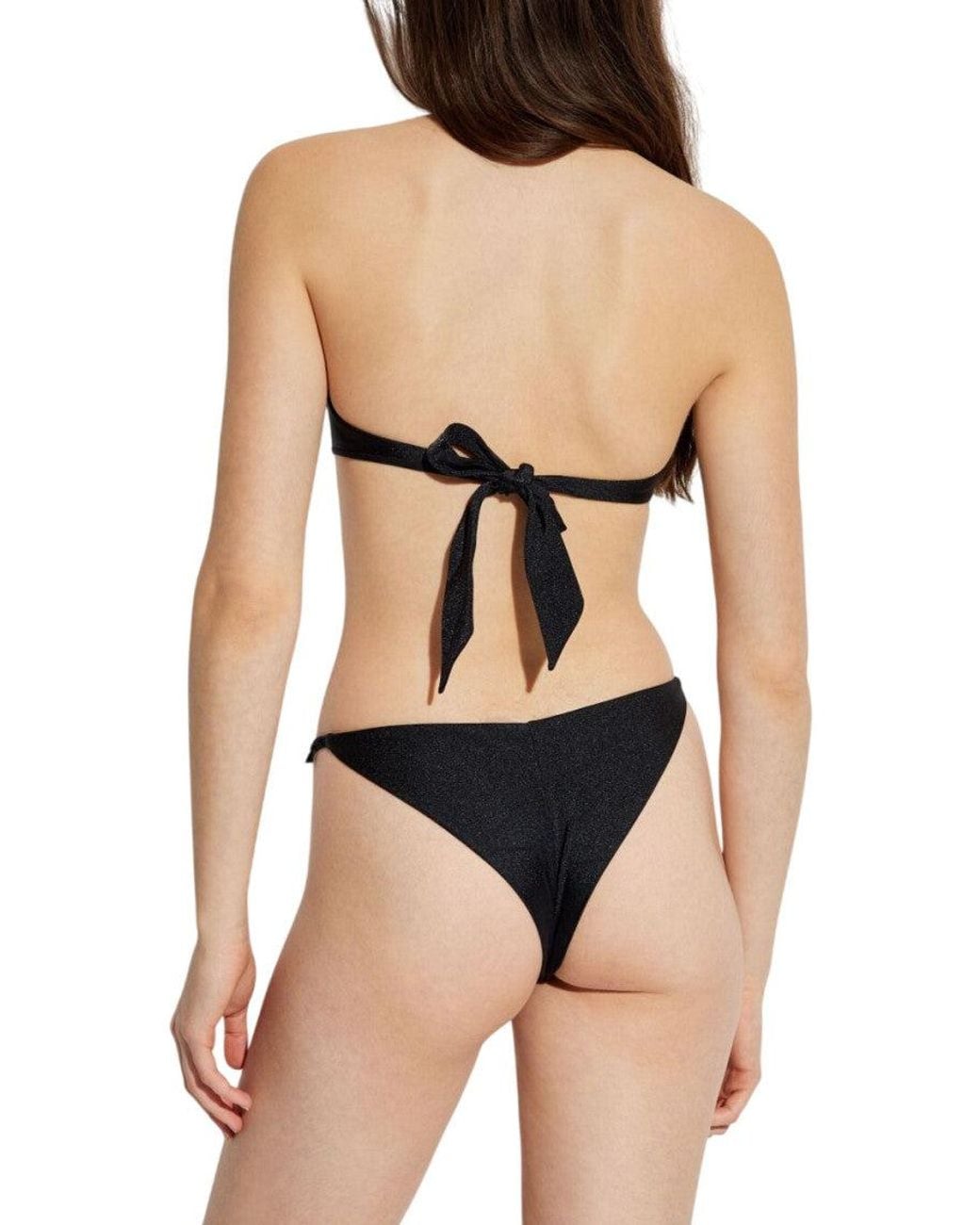 Versace Black Embellished Bikini Bottom Swimwear
